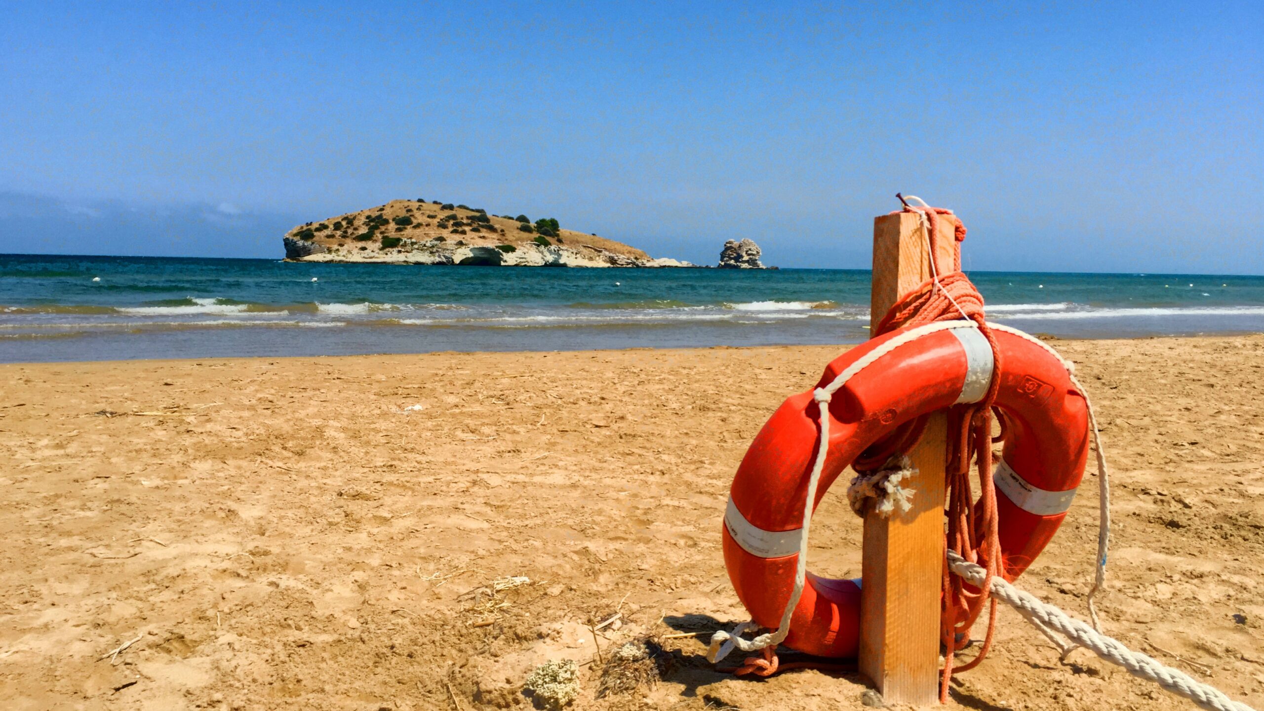 ring buoy at the beach
