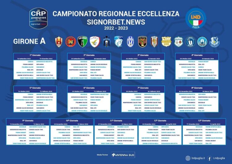 Eccellenza Puglia, il calendario completo