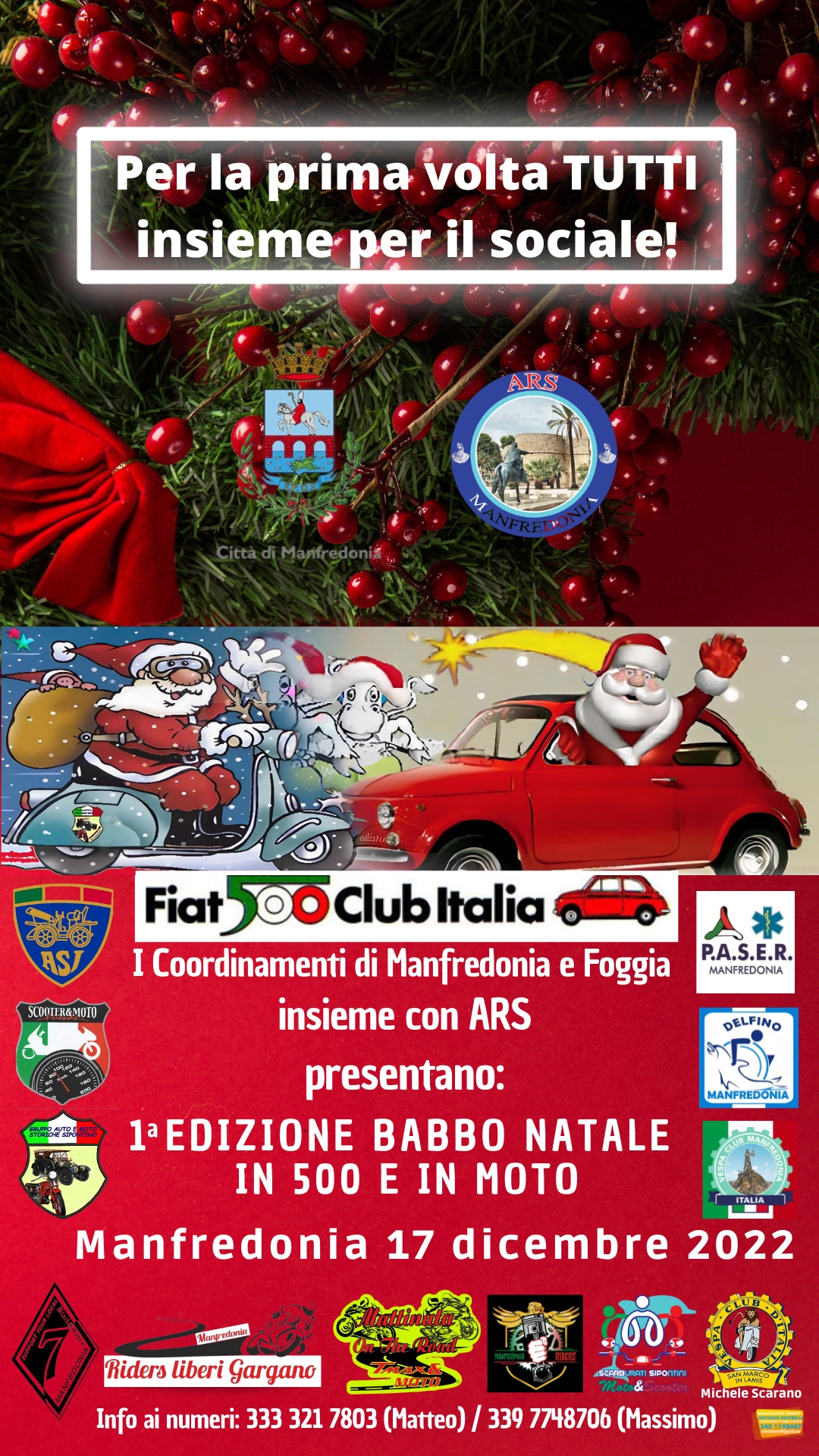 Manifestazione “1a Ed. Babbo Natale in 500 e in moto”