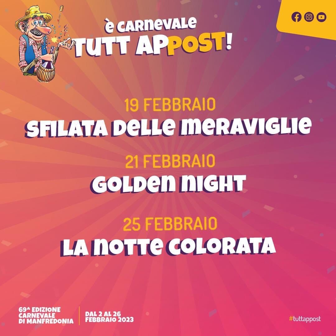 Carnevale Manfredonia, le date delle tre sfilate