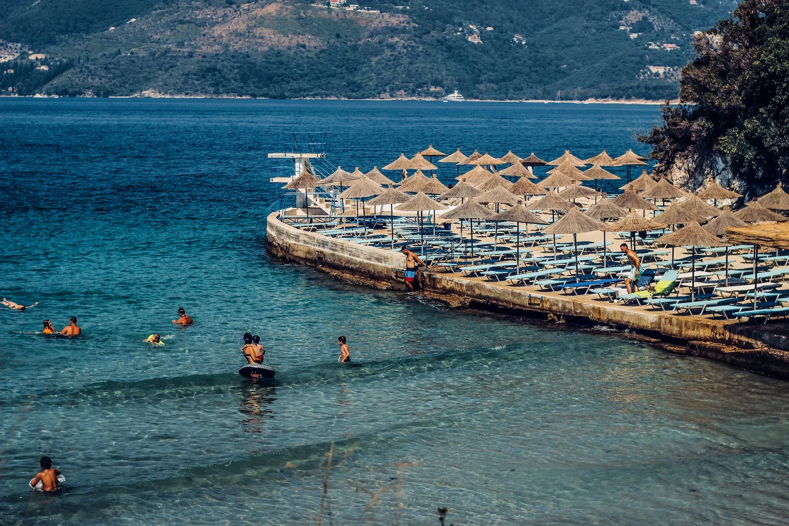 people swimming in the beach during daytime