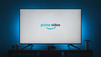 a television screen with the prime video logo on it