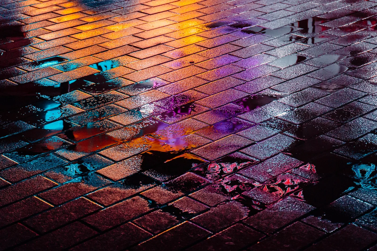 brown brick pavement