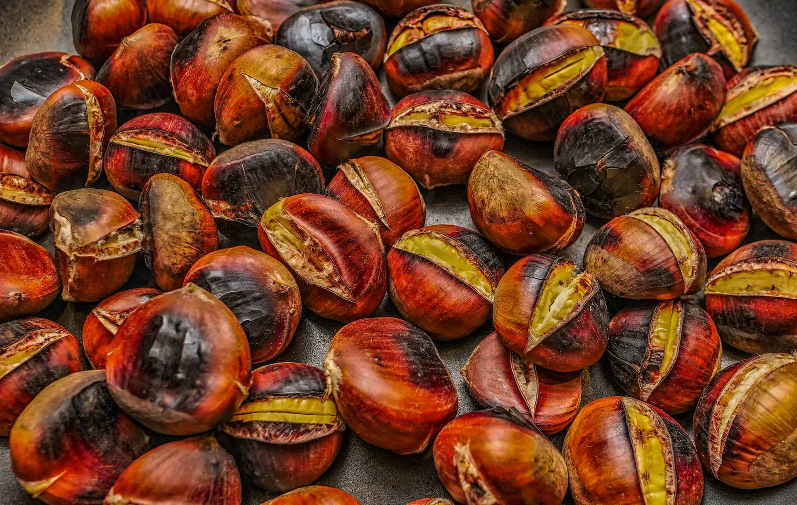 a bunch of nuts that are on a table