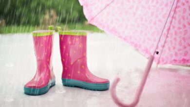 rain, boots, umbrella