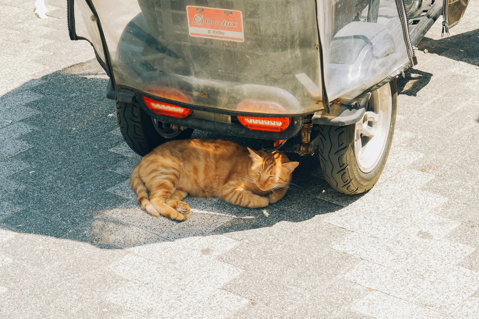 a motorcycle parked on the side of a road