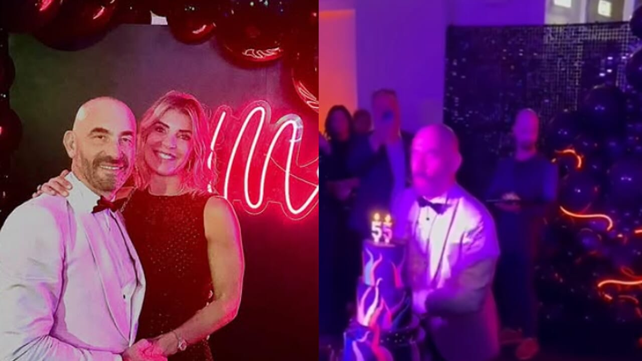 bossetti festa compleanno con la moglie