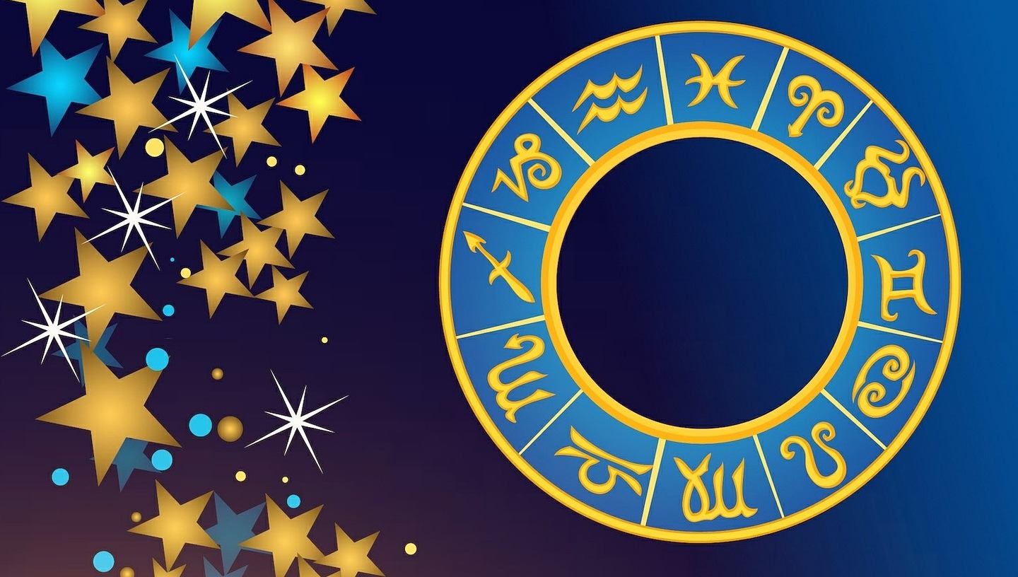 Cerchio zodiacale dorato con segni zodiacali - Foto da Pixabay