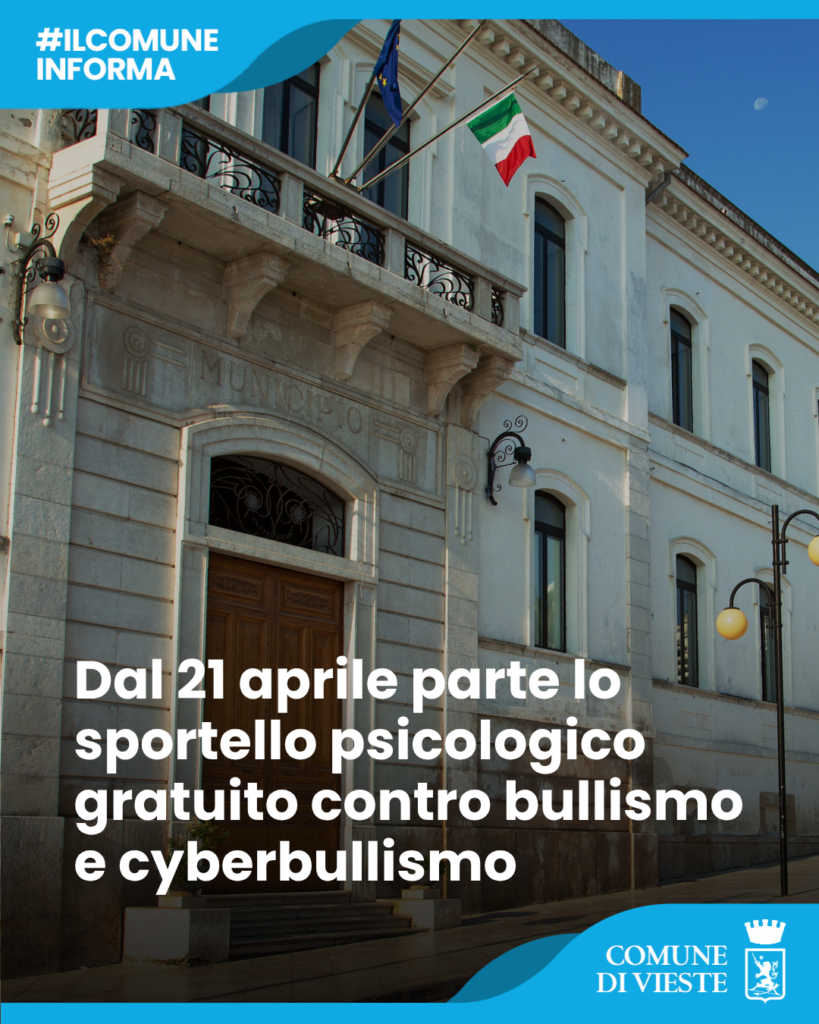 sportello psicologico del comune di vieste marted236 21 aprile parte il supporto gratuito contro bullismo e cyberbullismo da Ilsipontino.net sportello psicologico del comune di vieste marted236 21 aprile parte il supporto gratuito contro bullismo e cyberbullismo