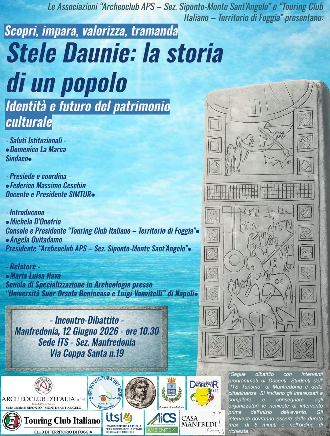 stele daunie la storia di un popolo a manfredonia un incontro dibattito sul futuro del patrimonio culturale da Ilsipontino.net stele daunie la storia di un popolo a manfredonia un incontro dibattito sul futuro del patrimonio culturale