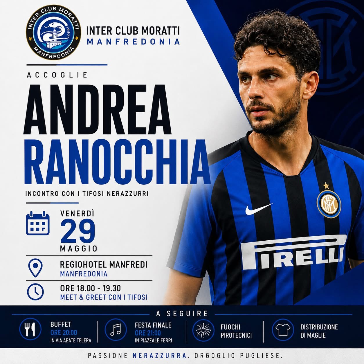 l8217inter club moratti manfredonia accoglie andrea ranocchia venerd236 29 maggio evento nerazzurro in citt224 da Ilsipontino.net l8217inter club moratti manfredonia accoglie andrea ranocchia venerd236 29 maggio evento nerazzurro in citt224