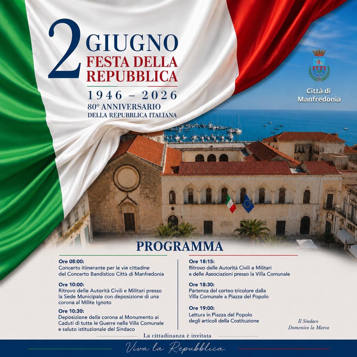 il programma del 2 giugno a manfredonia da Ilsipontino.net il programma del 2 giugno a manfredonia