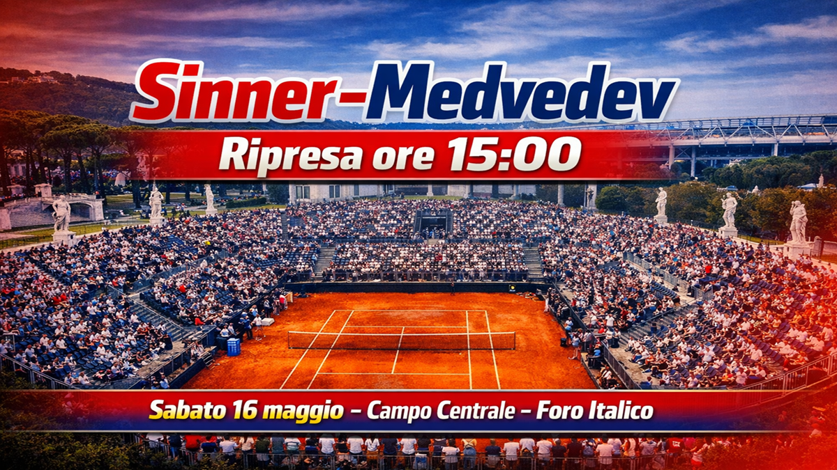 Sinner‑Medvedev quando si gioca la semifinale sospesa, orario, diretta TV e streaming