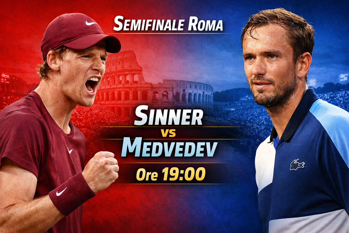 Sinner-Medvedev dove vedere in chiaro e in streaming la semifinale di Roma e a che ora
