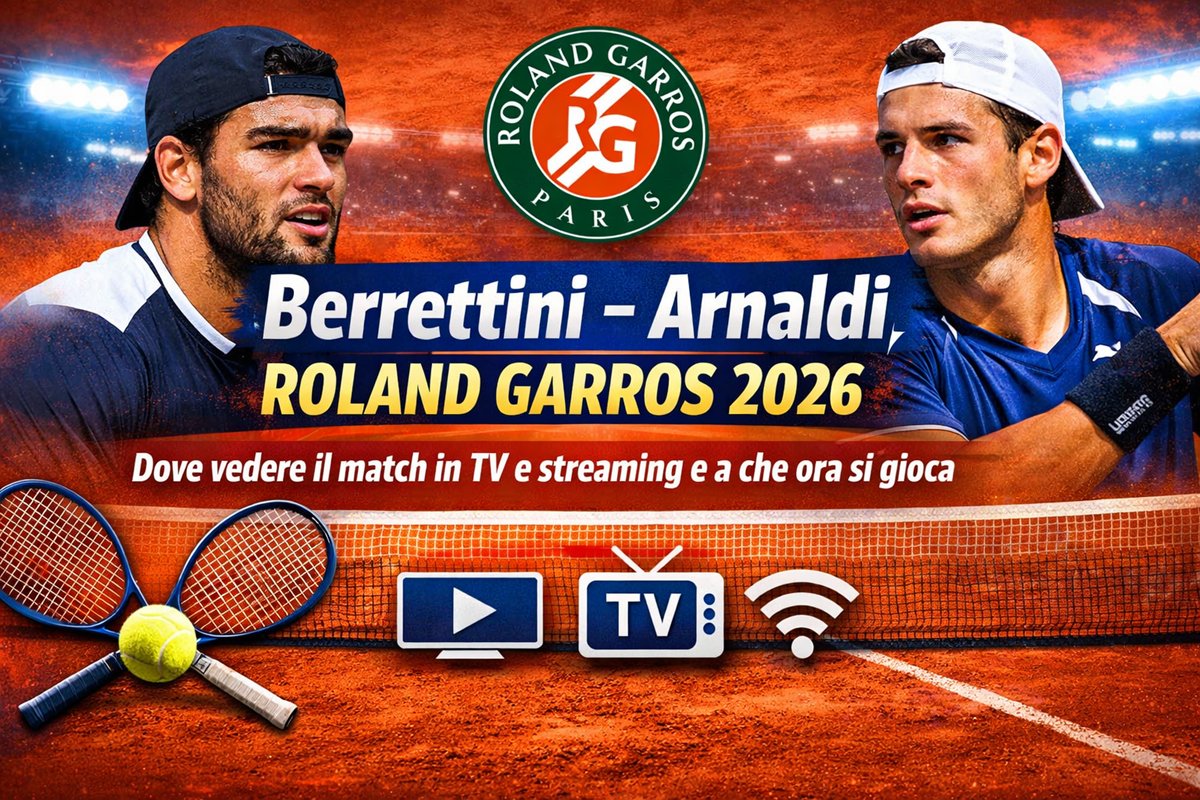 Berrettini – Arnaldi, Roland Garros 2026 dove vedere il match in tv e streaming e a che ora si gioca