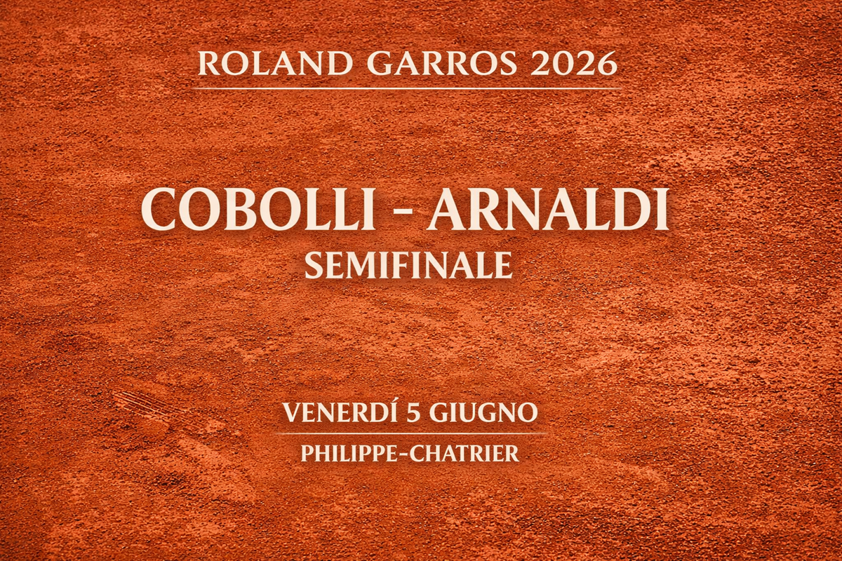 Cobolli – Arnaldi al Roland Garros 2026 orario, programmazione e dove vedere la semifinale in tv e streaming