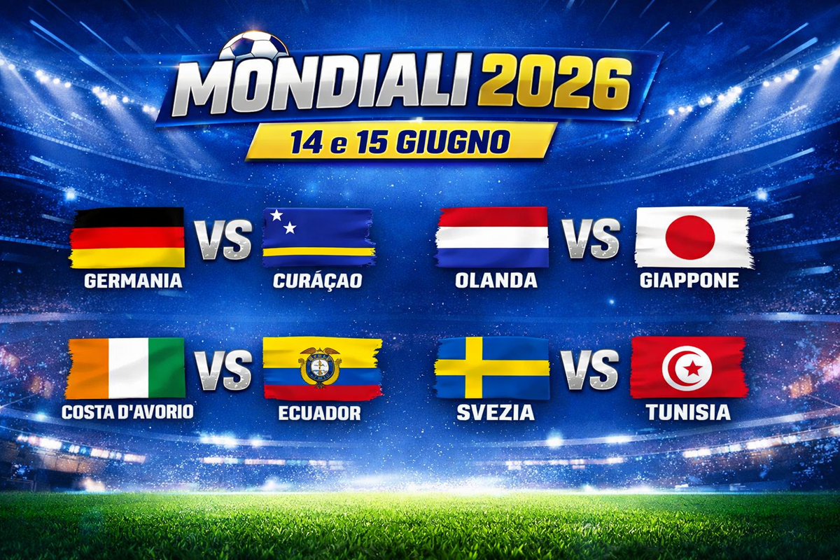 Mondiali 2026, partite del 14 e 15 giugno orari e dove vederle in diretta e streaming