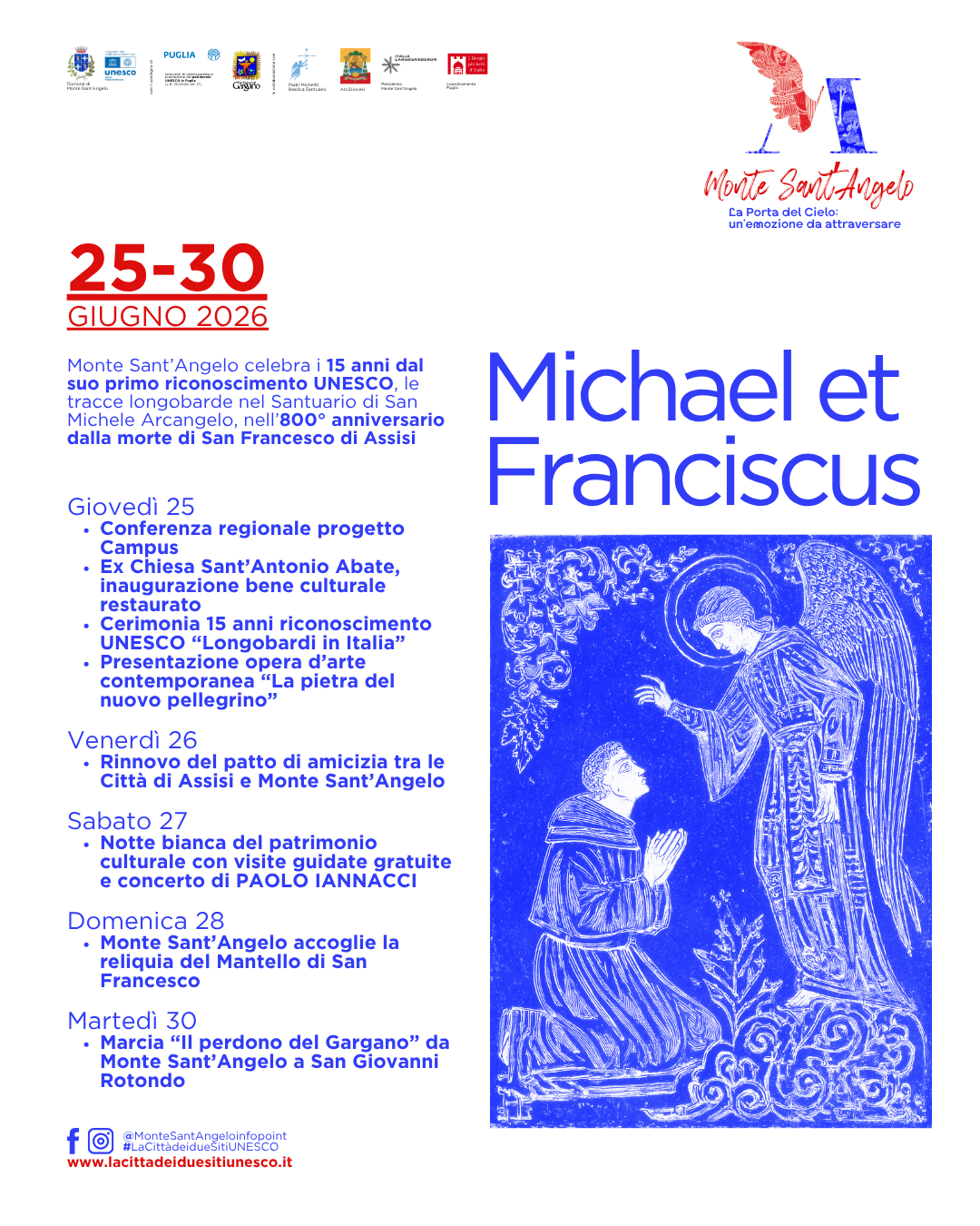 michael et franciscus monte sant8217angelo celebra i 15 anni dal primo riconoscimento unesco nel segno di san michele e san francesco da Ilsipontino.net michael et franciscus monte sant8217angelo celebra i 15 anni dal primo riconoscimento unesco nel segno di san michele e san francesco