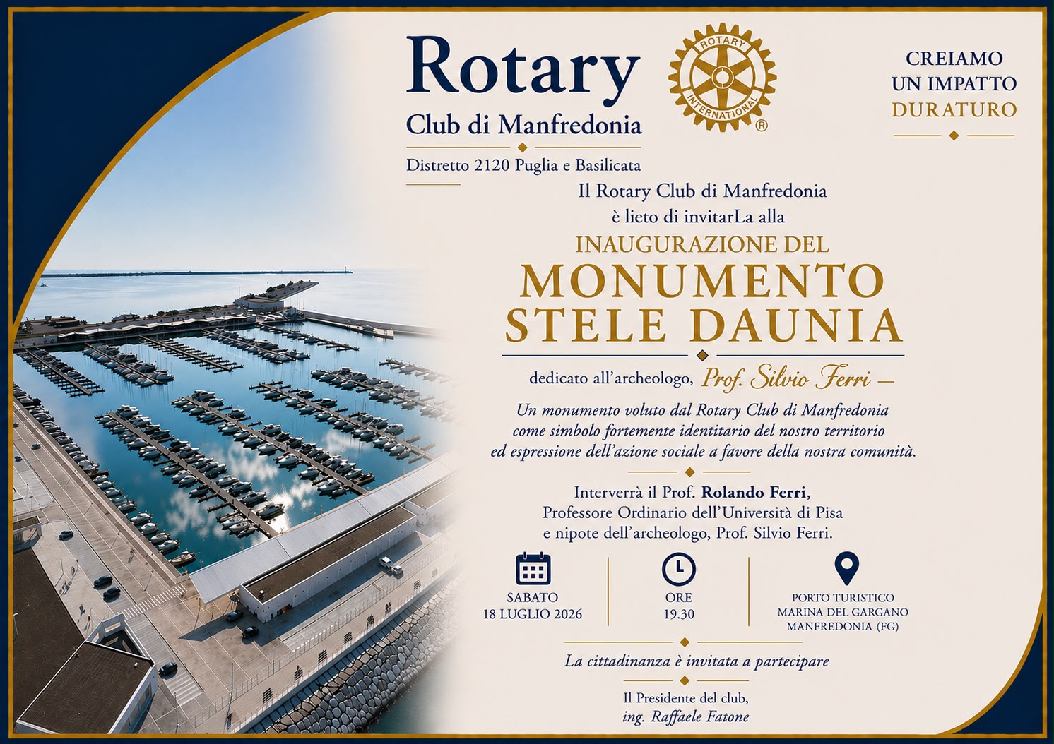 il160rotary club manfredonia160dona alla citt224 il monumento stele daunia da Ilsipontino.net il160rotary club manfredonia160dona alla citt224 il monumento stele daunia