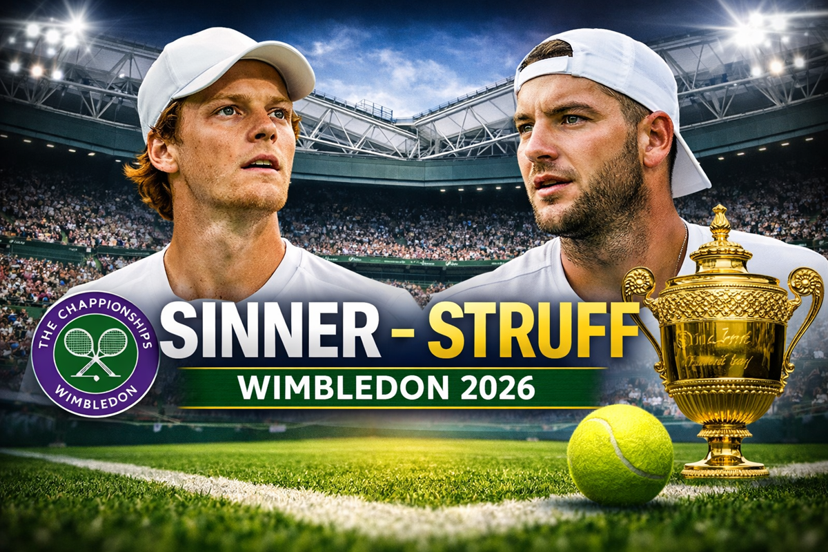 Sinner‑Struff a Wimbledon 2026 quando gioca Jannik, orario del match e dove vederlo in tv e streaming