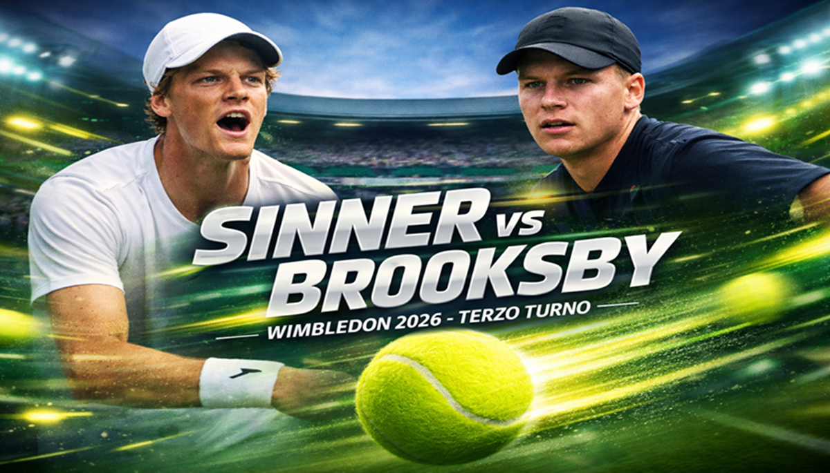 Sinner-Brooksby, quando si gioca e dove vedere la partita in diretta tv e in streaming di Wimbledon 2026