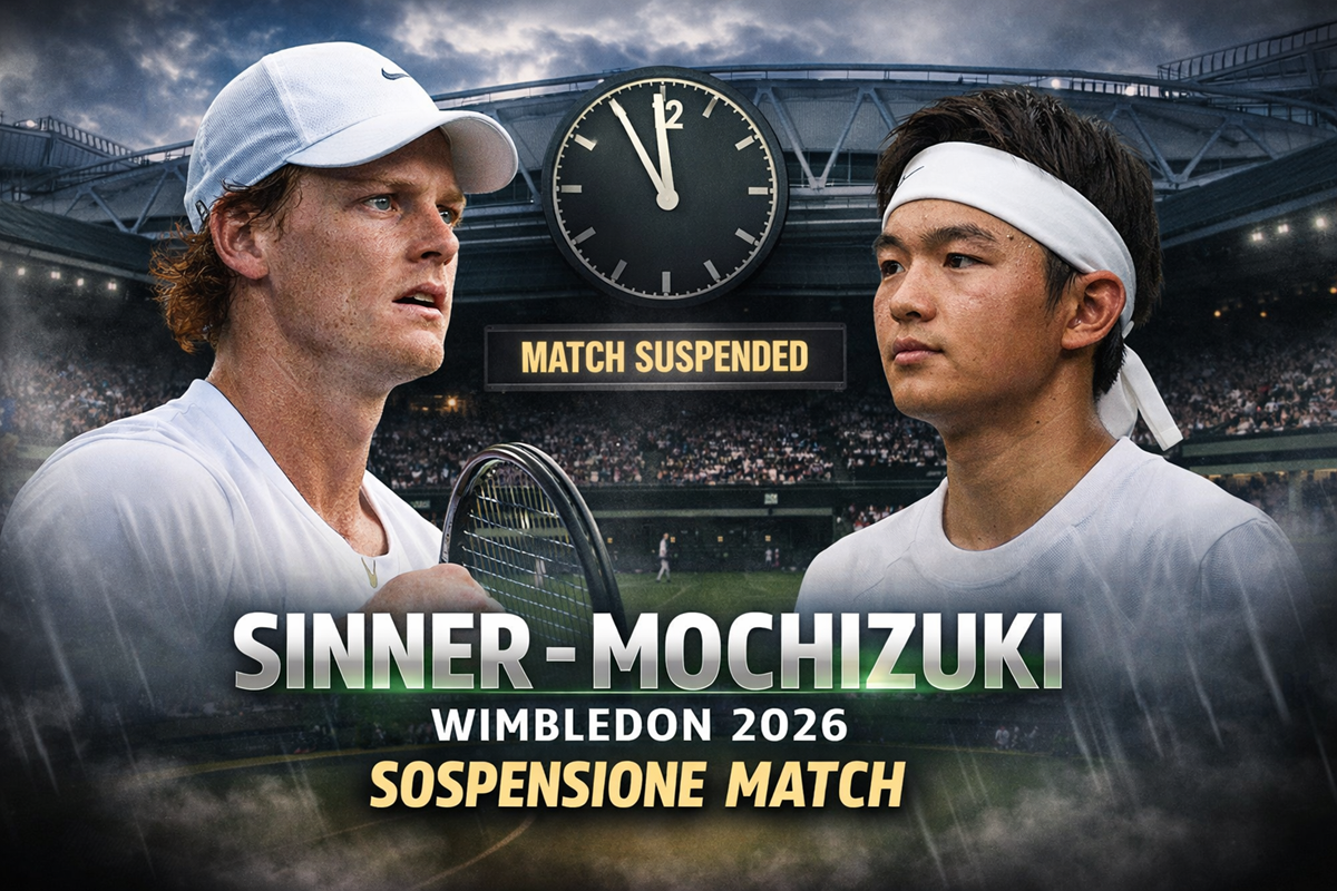 Sinner-Mochizuki Wimbledon 2026 l’ipotesi sospensione del match e cosa potrebbe accadere