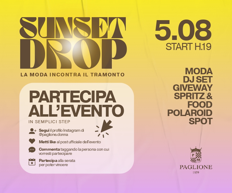 sunset drop il 5 agosto alle 1900 paglione donna accende corso manfredi da Ilsipontino.net sunset drop il 5 agosto alle 1900 paglione donna accende corso manfredi