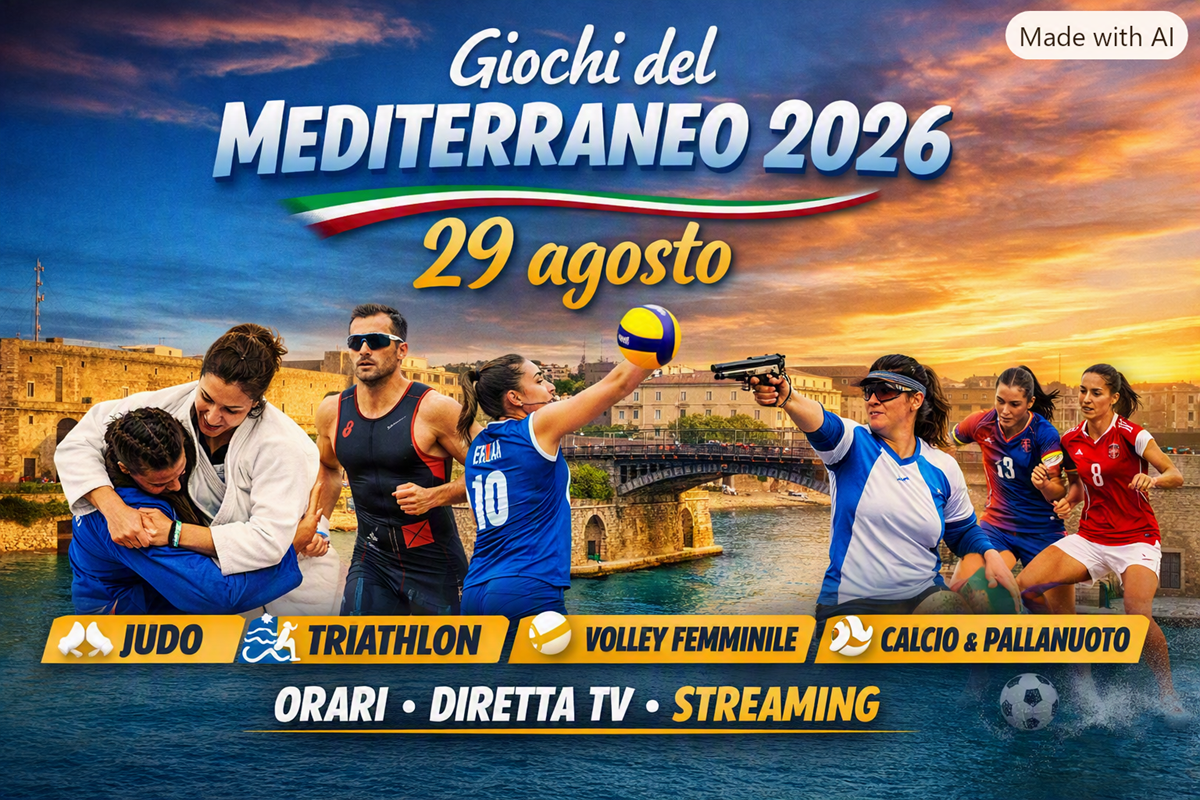 Giochi del Mediterraneo 2026, dove vedere le gare di oggi 29 agosto in tv e streaming orari e azzurri in gara