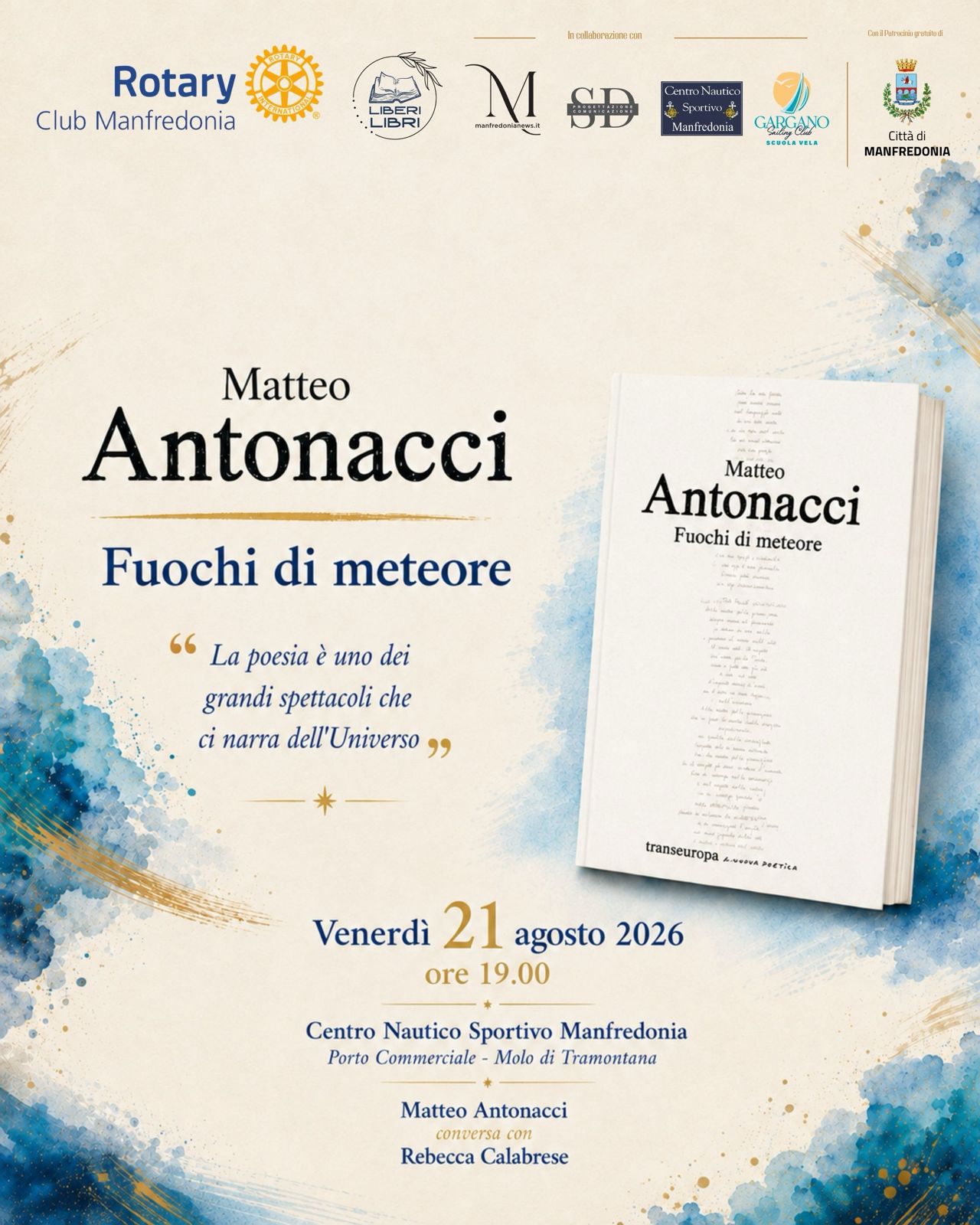 fuochi di meteore la poesia di matteo antonacci si presenta a manfredonia da Ilsipontino.net fuochi di meteore la poesia di matteo antonacci si presenta a manfredonia