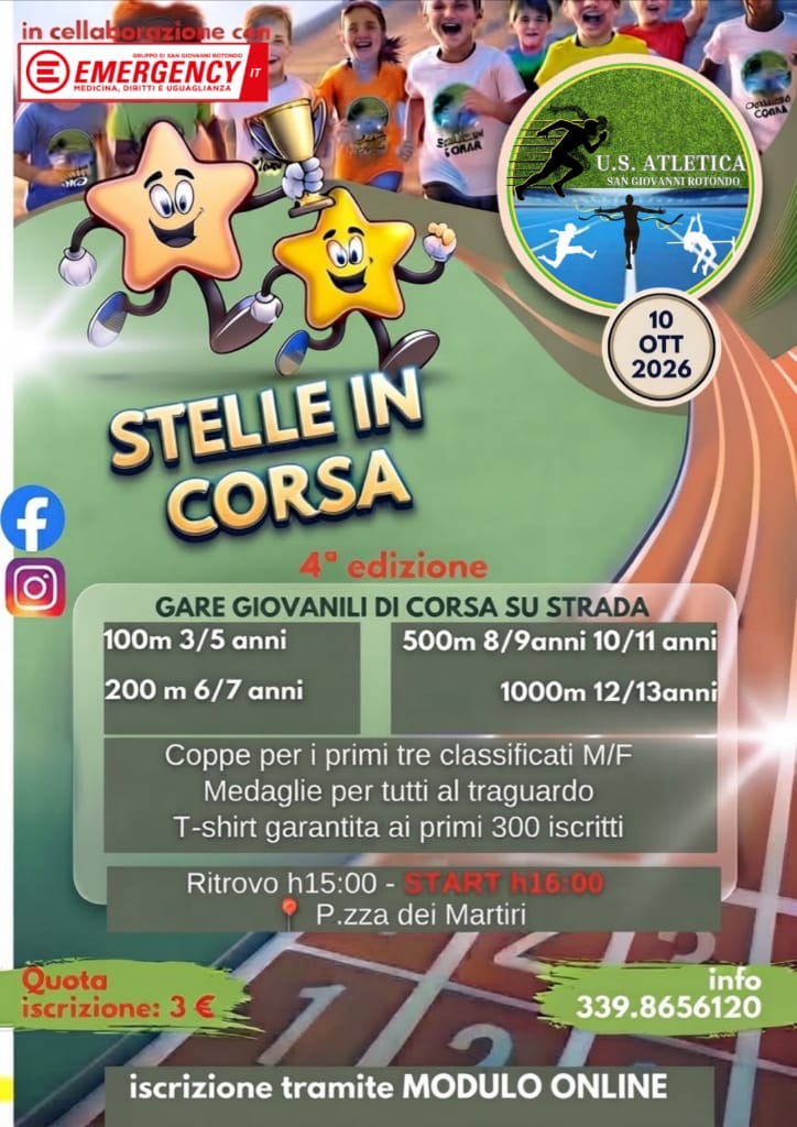 torna stelle in corsa a san giovanni rotondo la gara di atletica leggera per giovanissimi da Ilsipontino.net torna stelle in corsa a san giovanni rotondo la gara di atletica leggera per giovanissimi