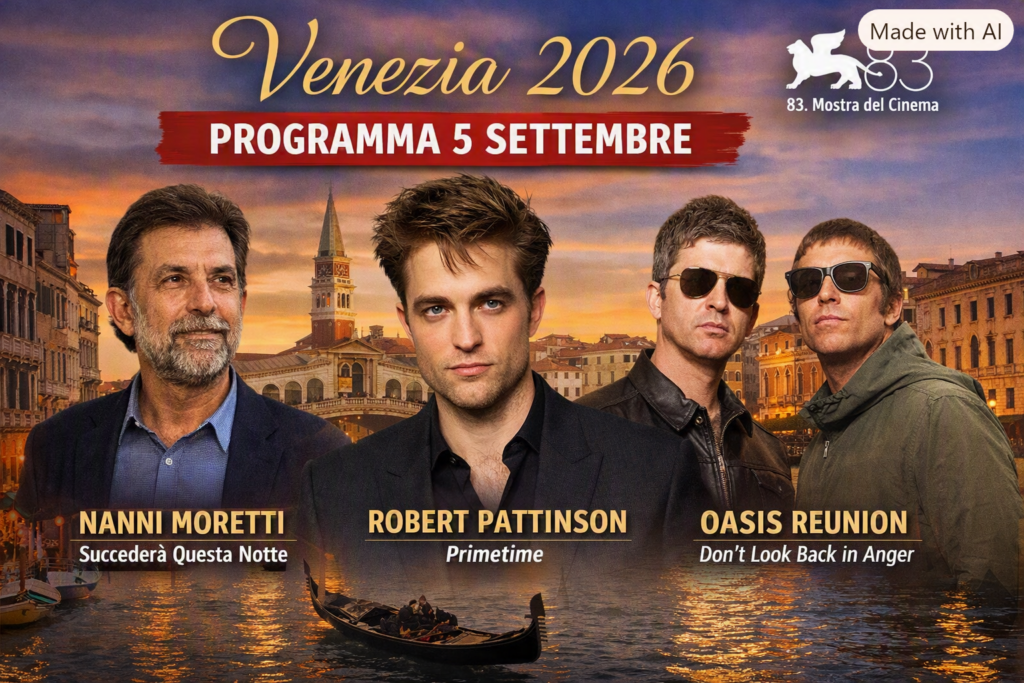 mostra del cinema di venezia 2026 il programma e gli ospiti del 5 settembre moretti pattinson e oasis protagonisti al lido da Ilsipontino.net mostra del cinema di venezia 2026 il programma e gli ospiti del 5 settembre moretti pattinson e oasis protagonisti al lido