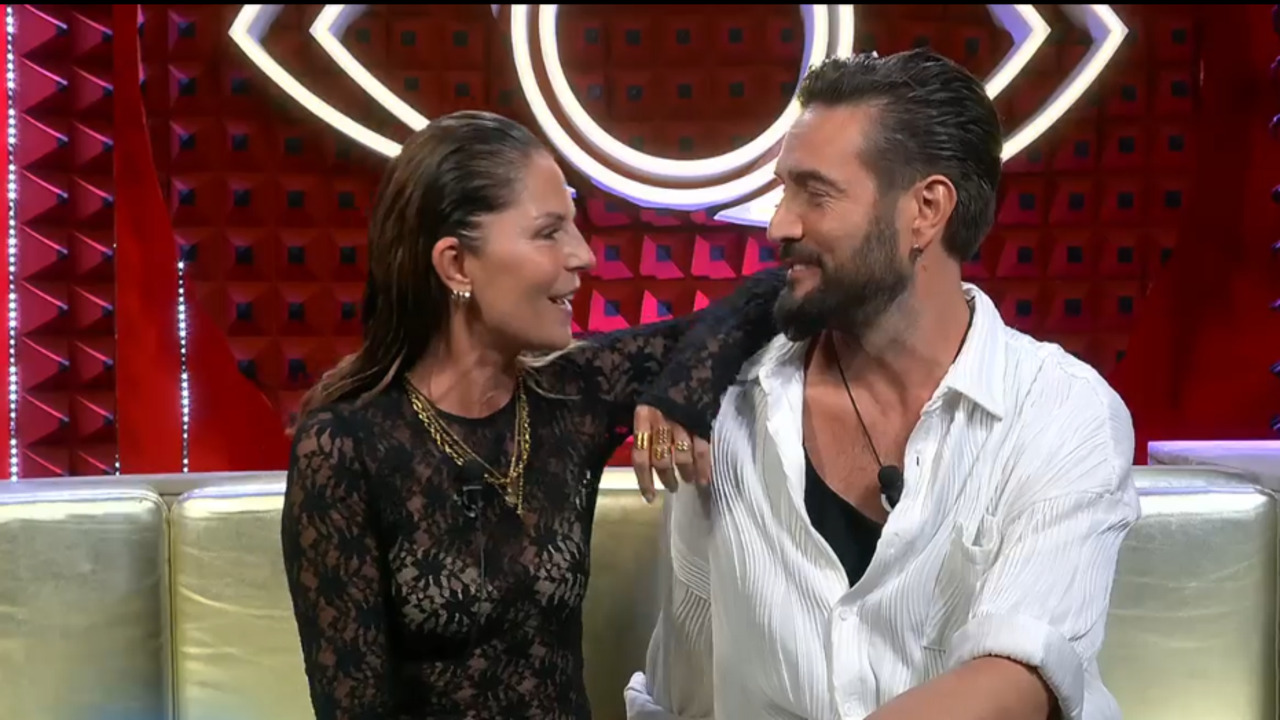 Alex Belli e Marina La Rosa al Grande Fratello Vip ( Screen Mediaset Infinity)